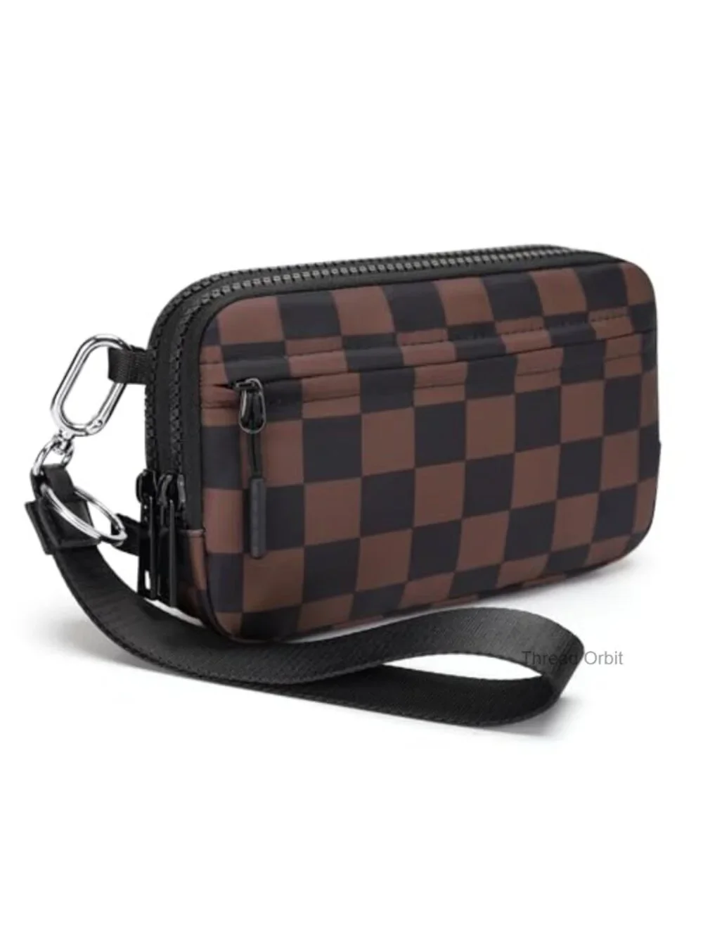 Nylon Quilted Wristlet Wallet with RFID Crossbody Strap